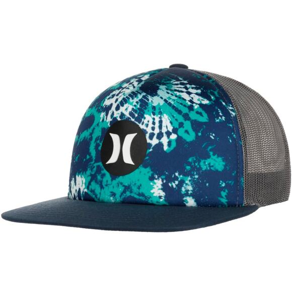 Hurley Men's Trucker Hat Balboa Flat Bill Snapback Cap in Navy Mystic - Picture 1 of 5